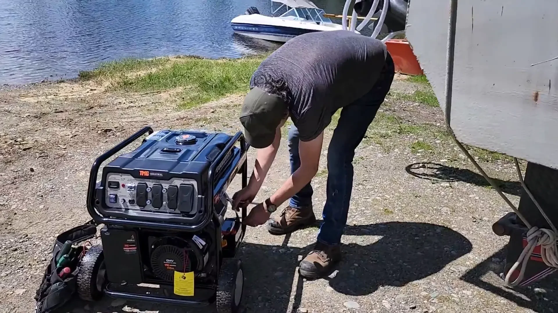 Ryan working on the generator