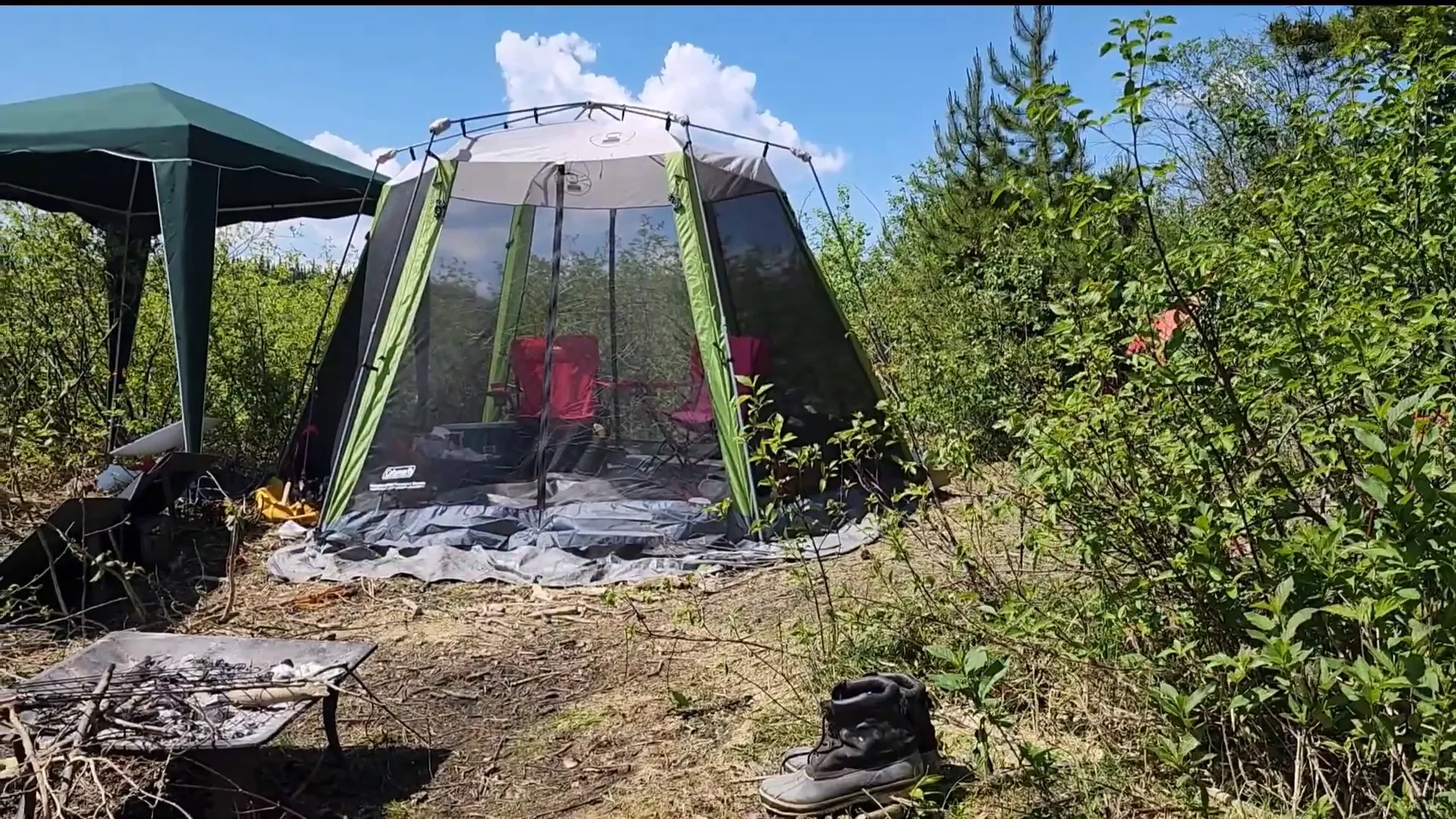 We launch our barge and try sailing to our island base camp 1 - my wild holm - off grid wilderness living on a private island