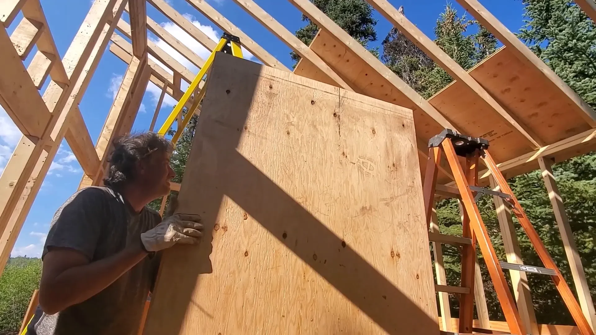 Husband builds cabin while wife goes fishing s1 ep25 7 - my wild holm - off grid wilderness living on a private island