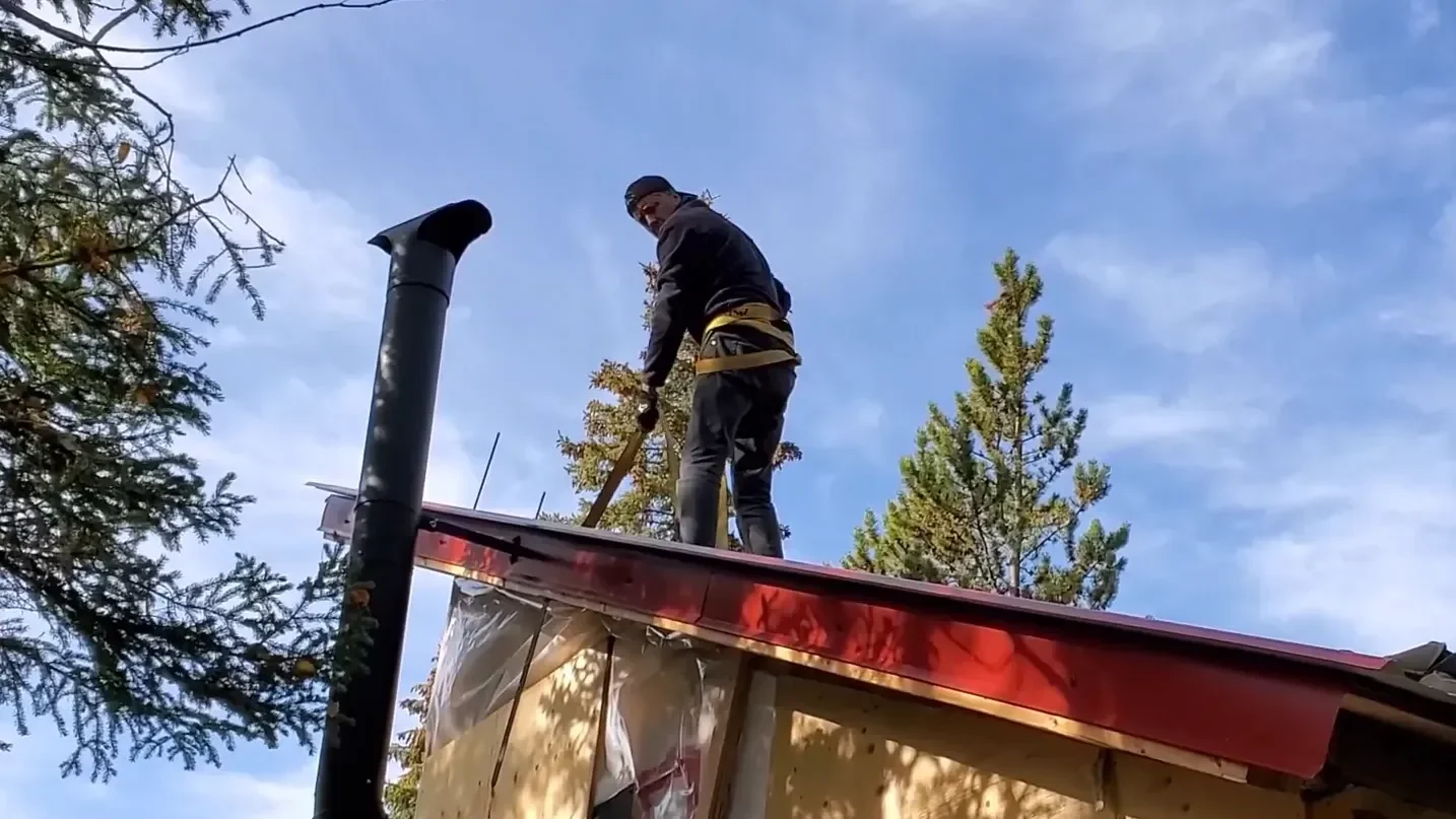 We Put a Tin Roof on Our Tiny Cabin | S1 Ep30 5 Safety protocol