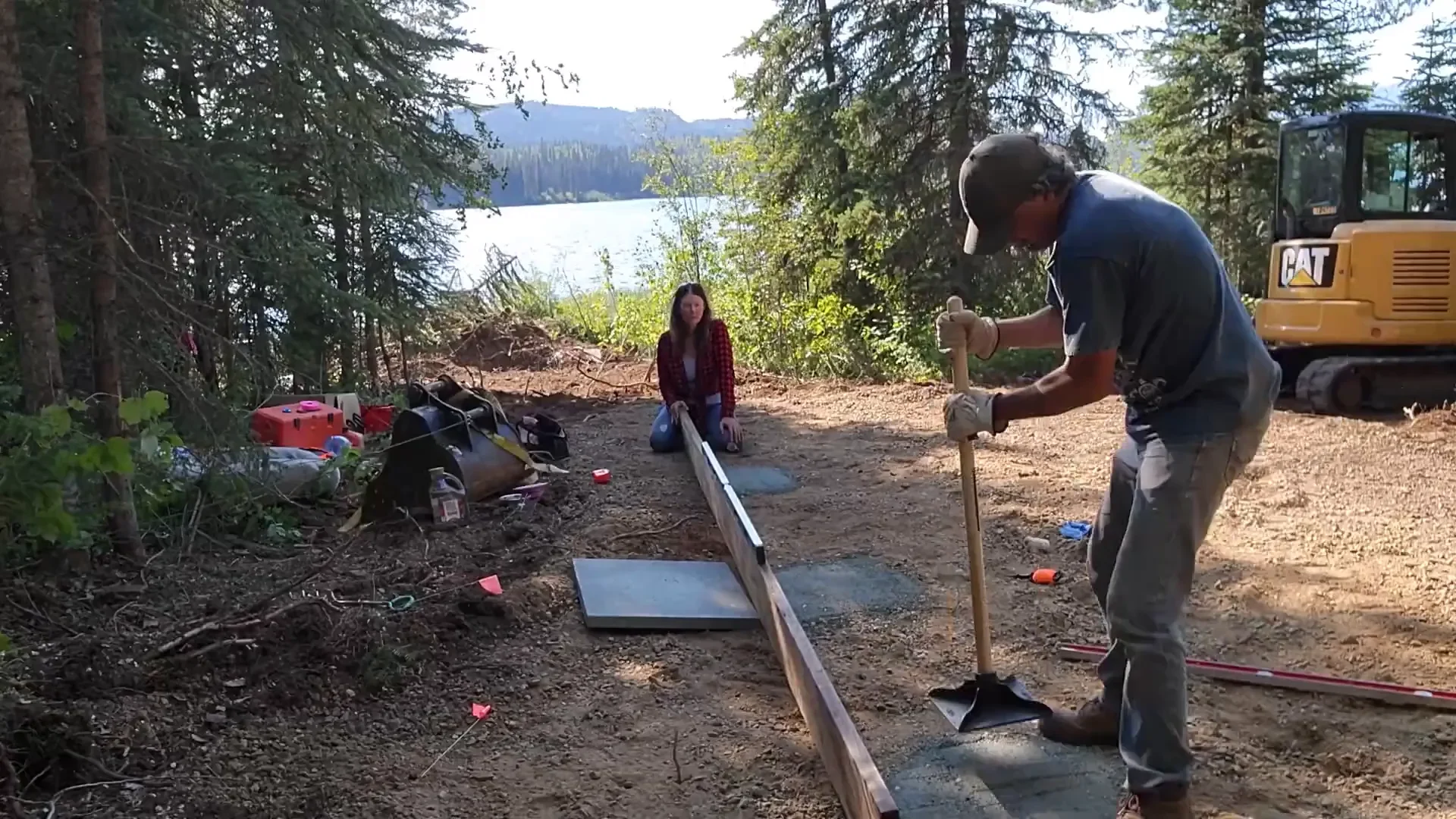 Dream Come True! We Build a Tiny Cabin Off Grid | S1 E19 7 Build a tiny cabin off grid - preparing the foundation for the cabin