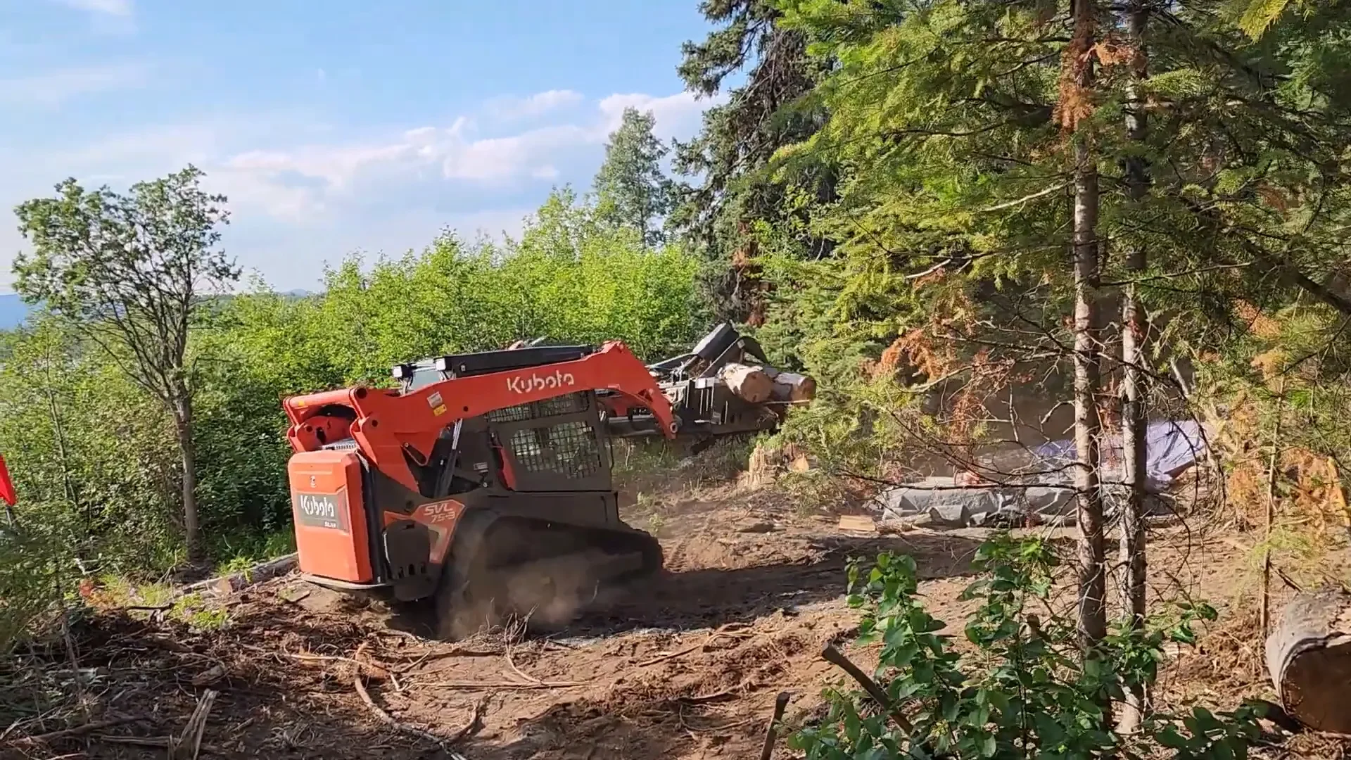 Off grid solar power system - clearing land for solar panels