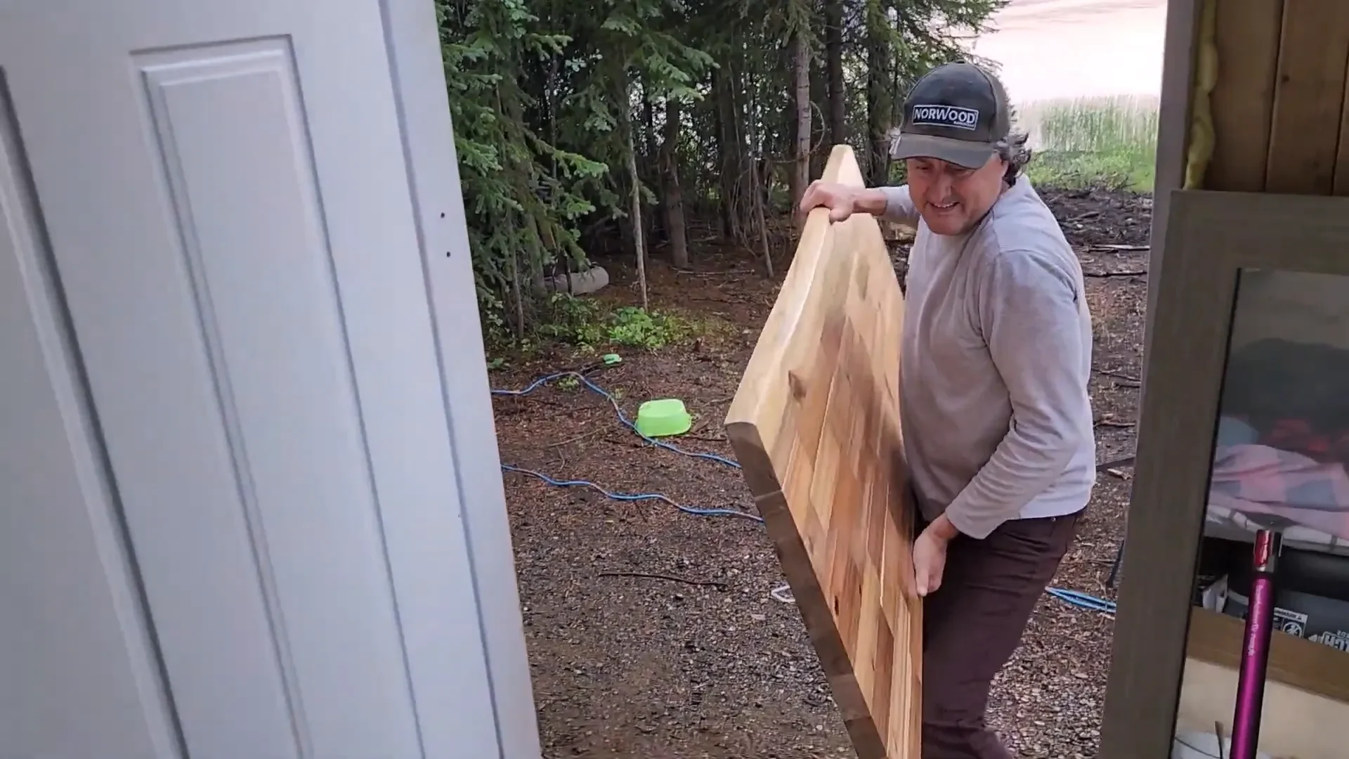 Wiring lake cabin private island - dry fitting the new counter top