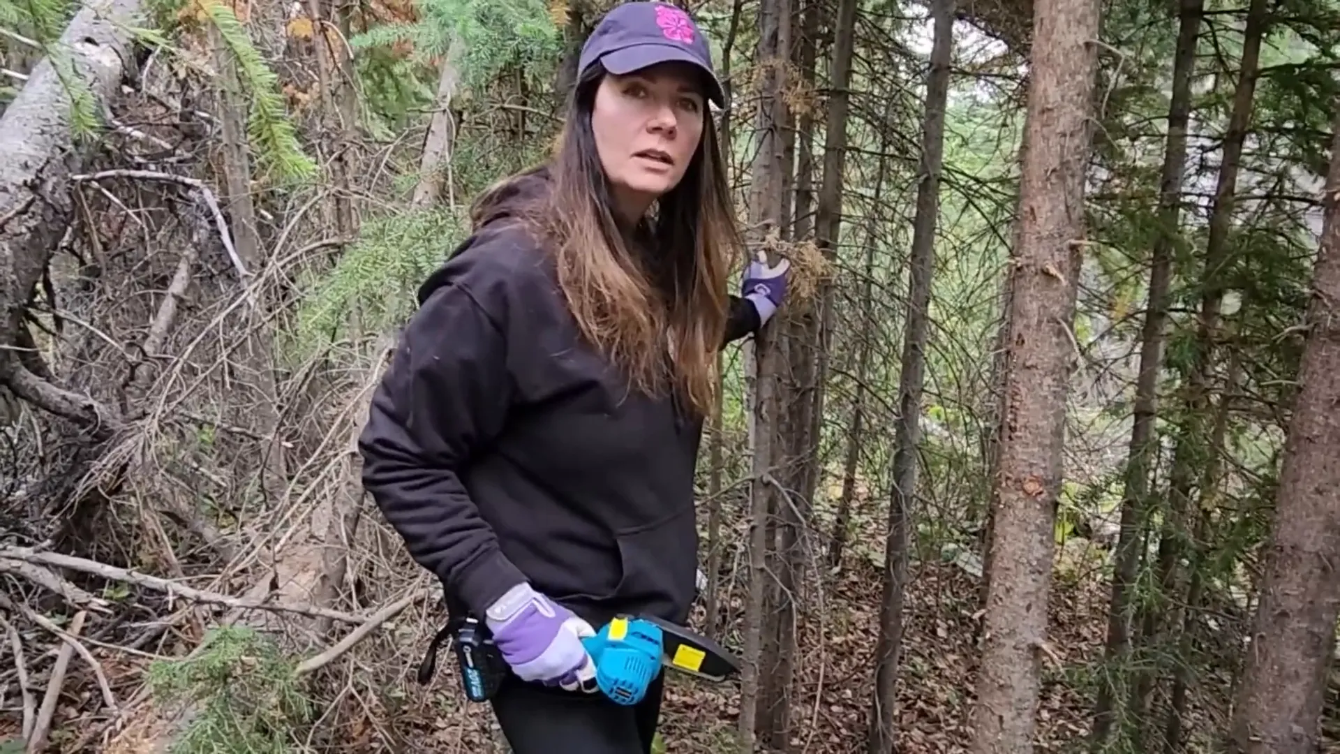 Building Our Island Homestead: A Rewarding Challenge - S2 Ep33 2 Beautiful woman in the forest with a saw