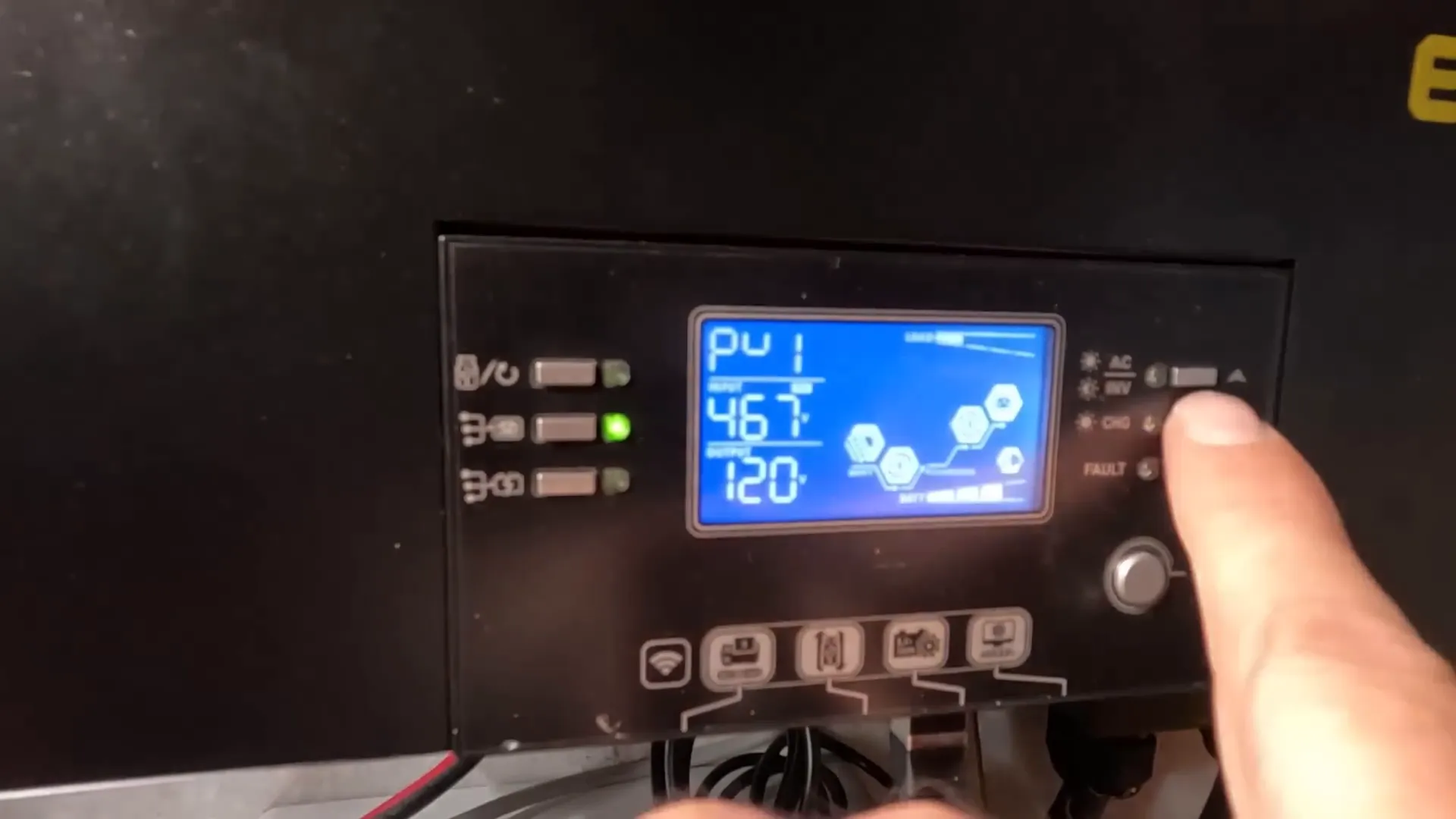 Building Our Island Homestead: A Rewarding Challenge - S2 Ep33 6 Closeup of an display panel of an inverter