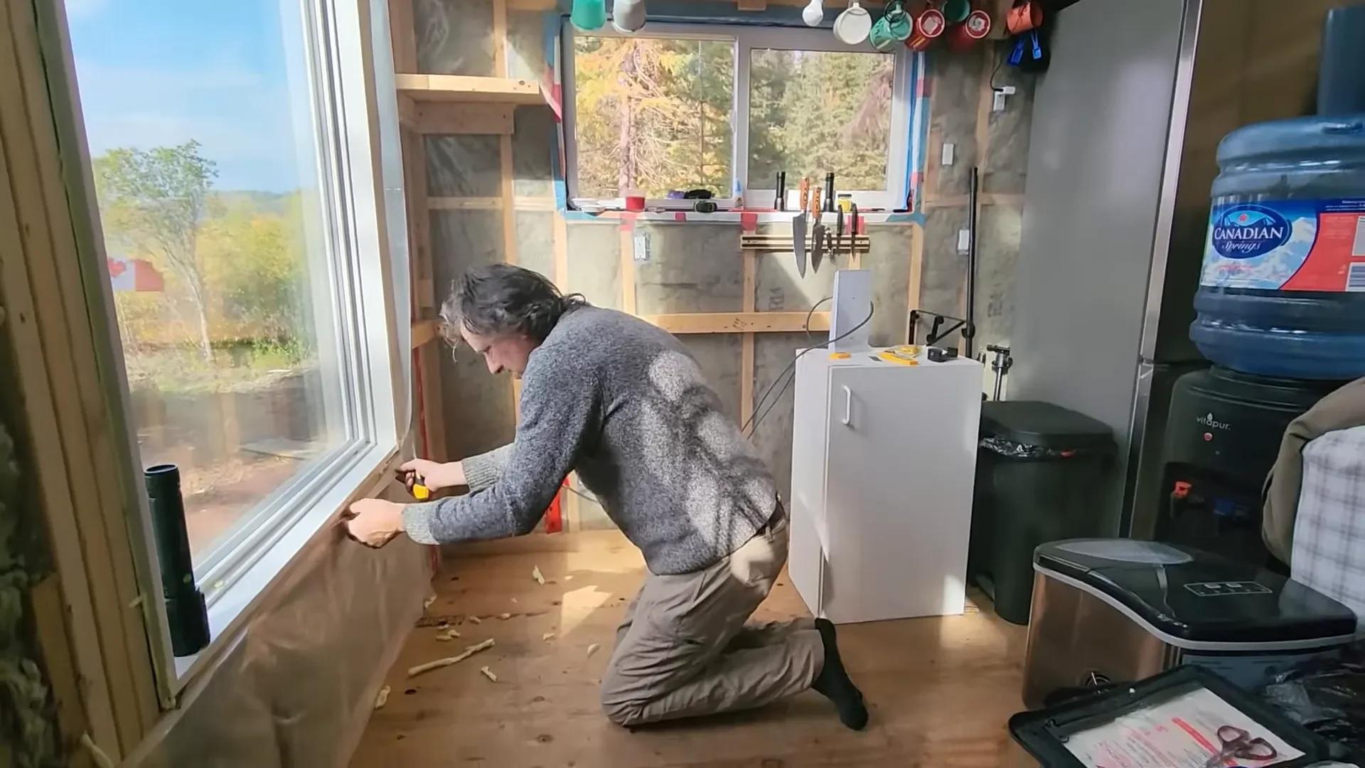 Cleaning up the construction area