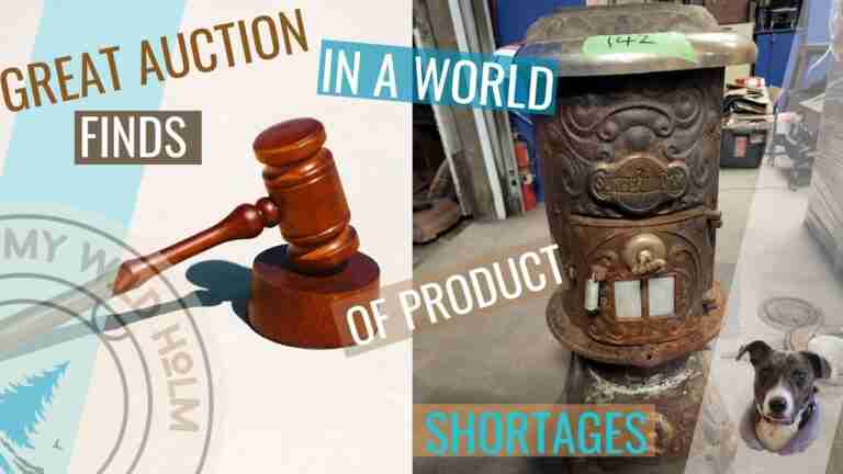 Video thumbnail showing a auctioneers gavel and an old rusty wood stove
