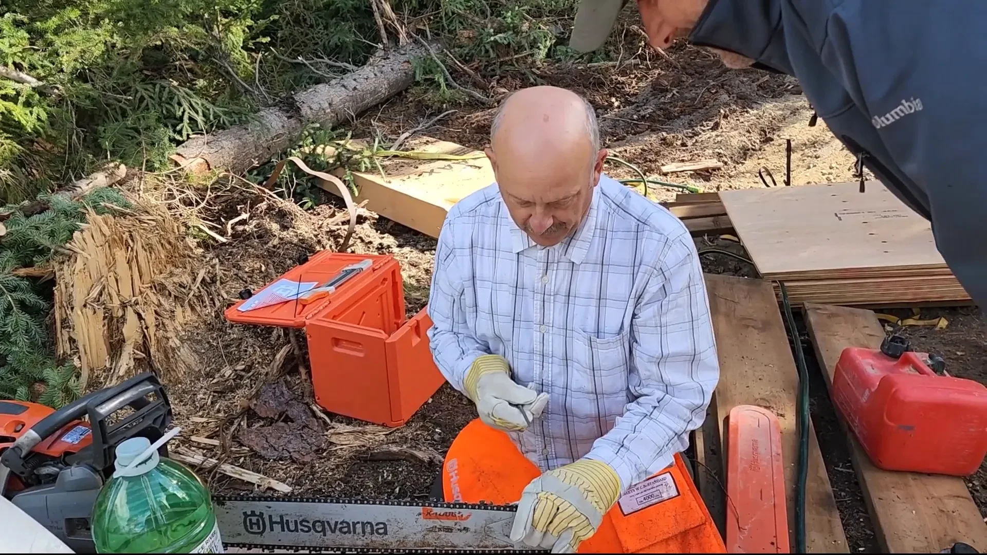 Girl power on the homestead - sharpening chainsaw