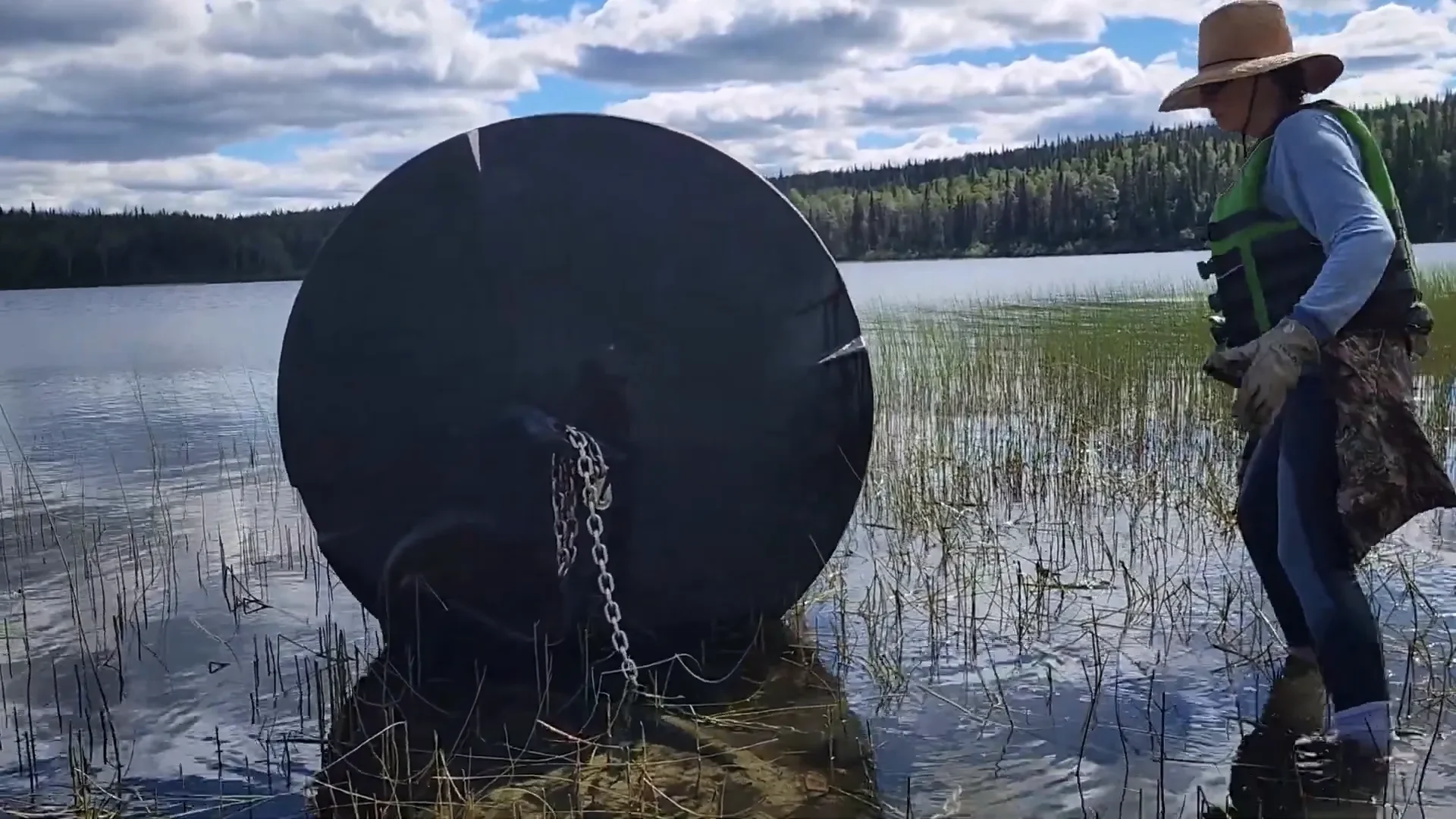 Girl power on the homestead - moving water tank