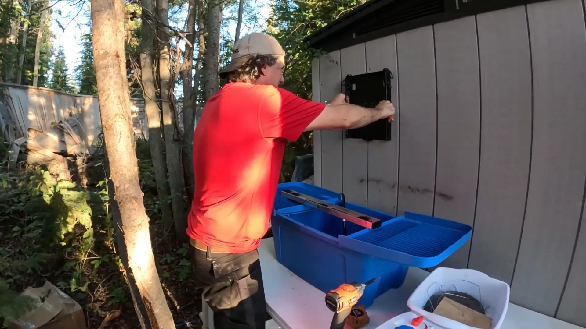 Building an Off Grid Bathroom - Tool Shed Makeover | S2 Ep9 4 Building off grid bathroom - backer board for the hot water system