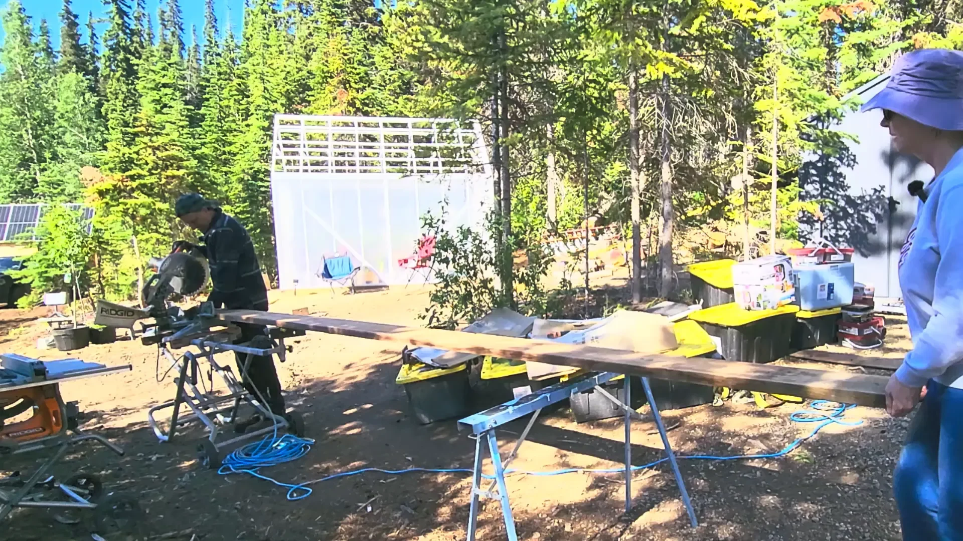 Amazing superfood - measuring and cutting boards for the deck.