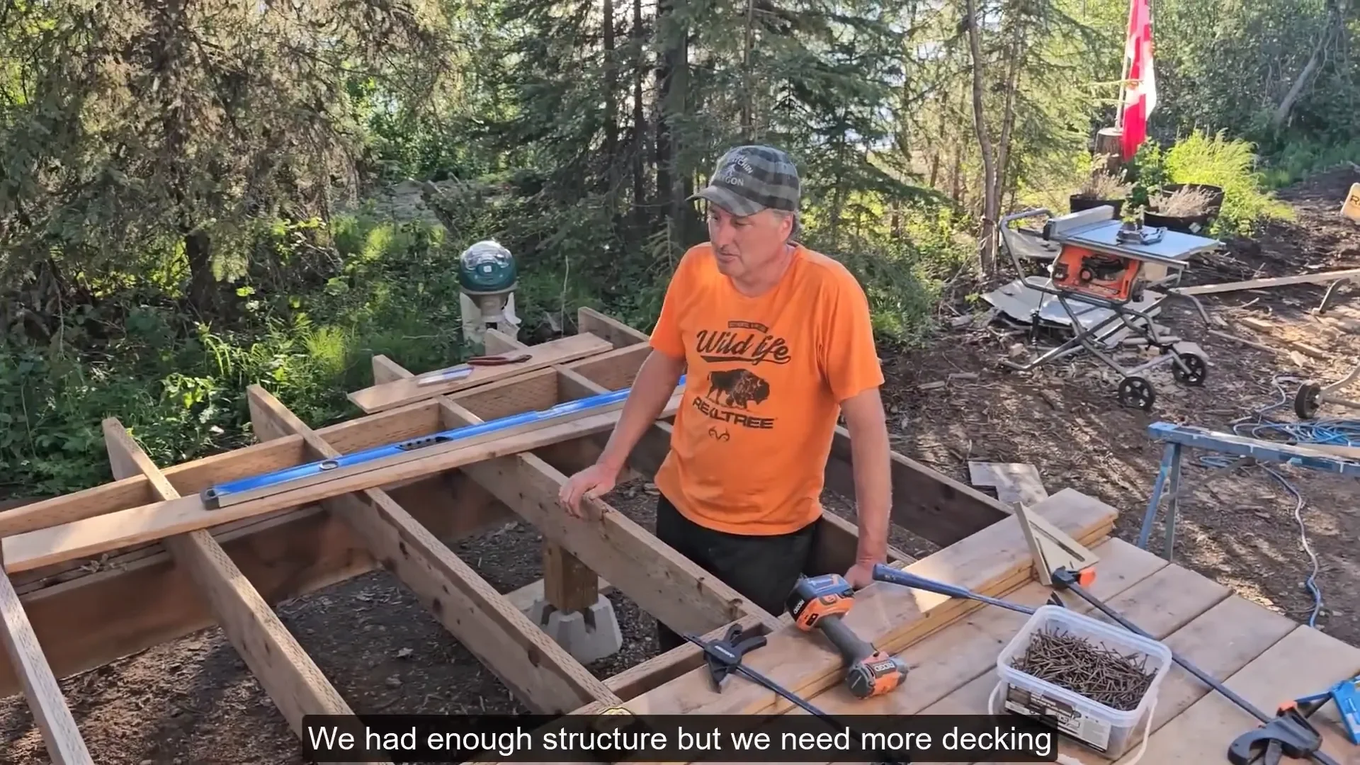 Tiny cabin deck - uh oh... Need more material