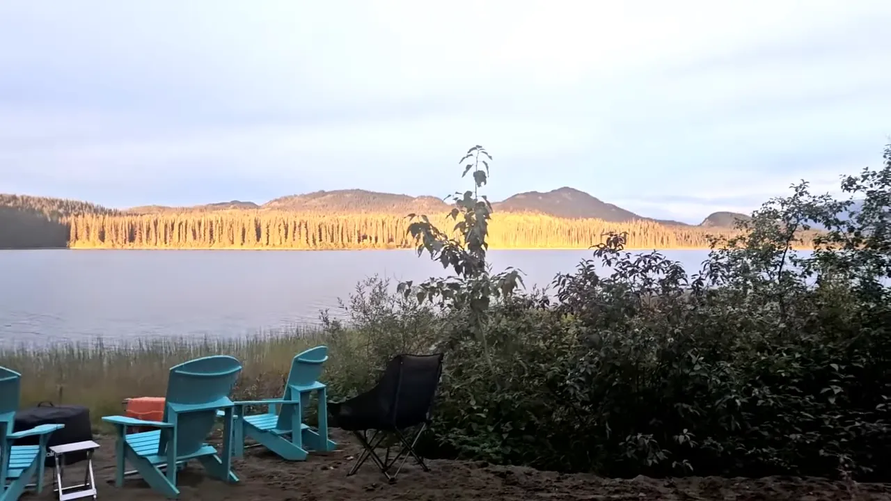 Off Grid Island Life After the Accident: Bonfire Cleanup, Winter-Proofing Solar –My Wild Holm S3Ep33 3 Off grid island life after the accident - ryan reflecting by the ladder and over the lake