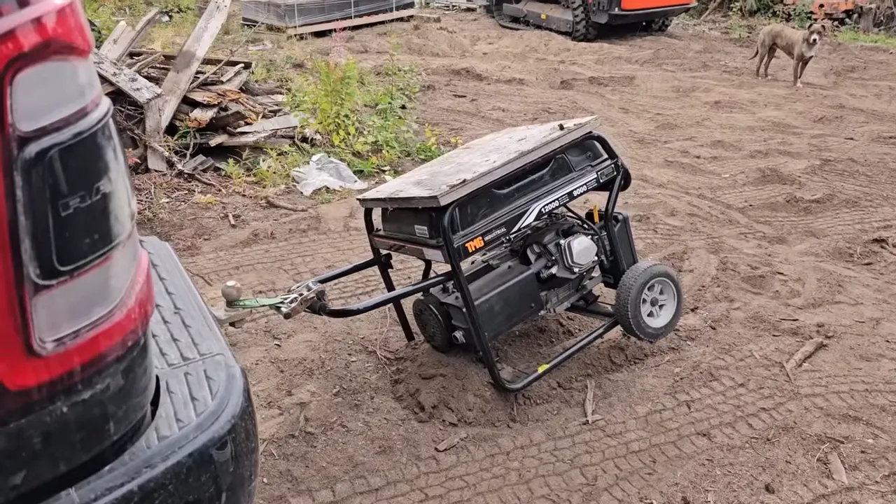 Portable generator work yard - my wild holm - off grid wilderness living on a private island
